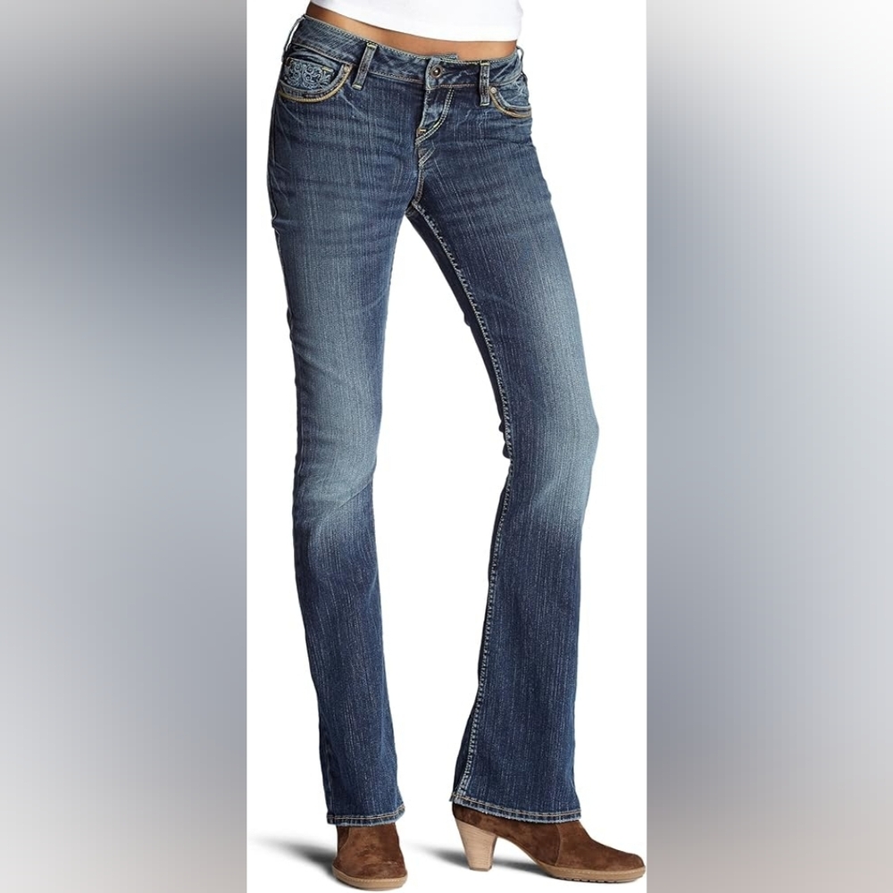 Silver Jeans Western Low Rise Bootcut Denim 31x33 Flap Pockets Y2K